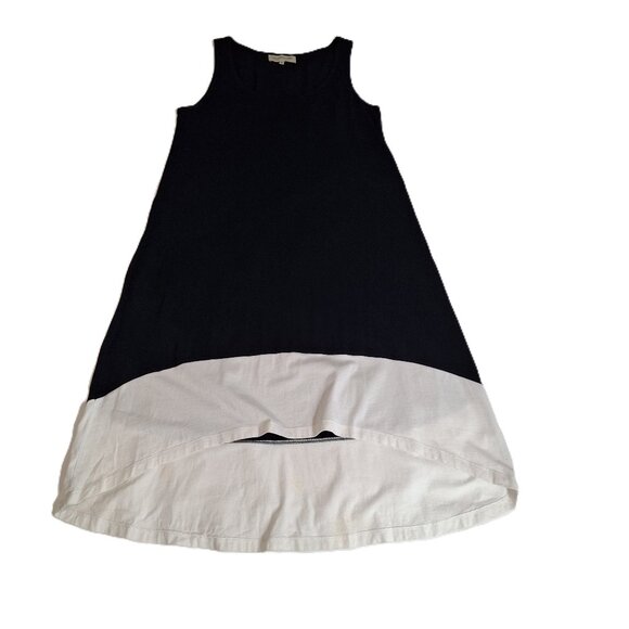Jones New York Sport Woman Size M Asymmetric Navy White Colorblock Tunic Dress - Picture 3 of 8